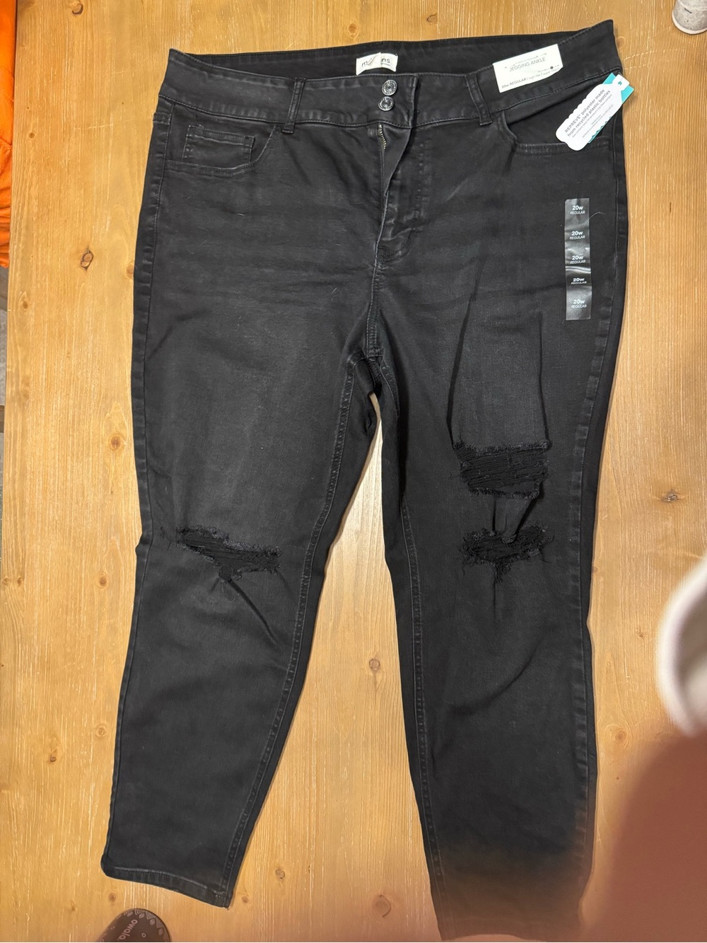 Maurices Black Distressed Women's Jeggings with Knee Rips